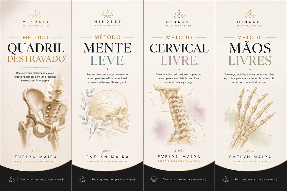 Coleção Método Mindset Movimente-se® — Quadril Destravado, Mente Leve, Cervical Livre e Mãos Livres por Evelyn Maira